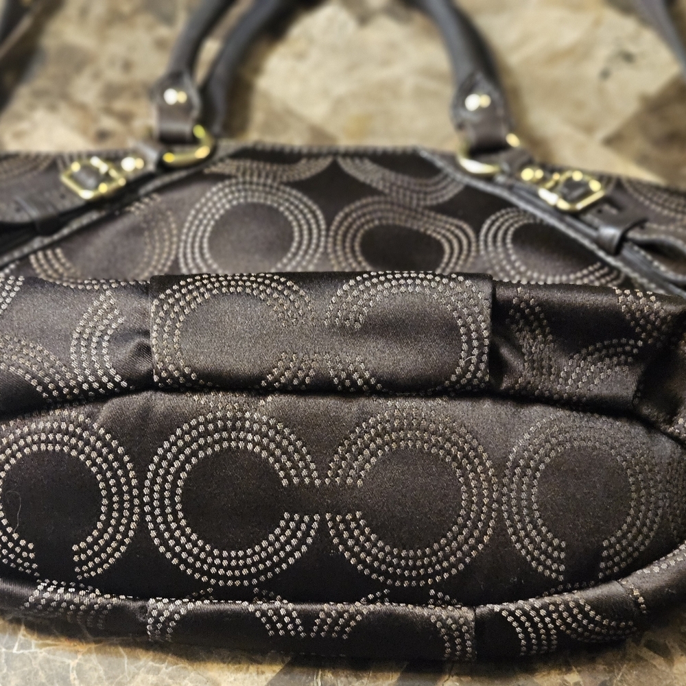 COACH Madison Sophia Op Art Dot Brown Convertible Satchel Shoulder Handbag - Picture 5 of 11
